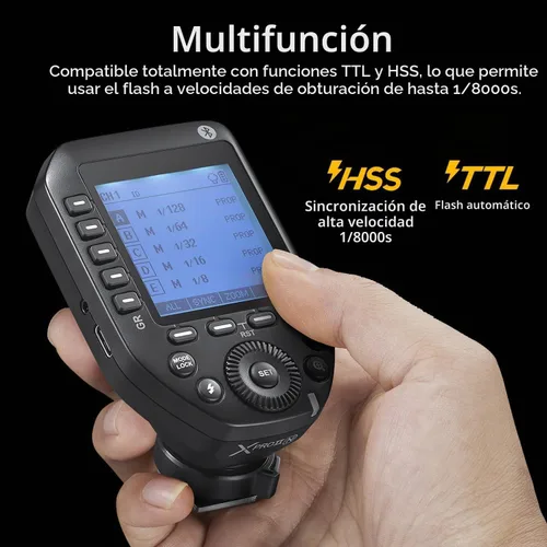 Vista 2 de Godox XProII XProII-N Disparador de flash inalámbrico para cámara Nikon, transmisor de flash inalámbrico 2.4G HSS 1/8000S, conexión Bluetooth