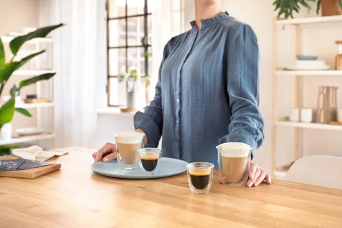Vista 2 de DeLonghi Juego de 2 vasos térmicos de doble pared para espresso, 3 onzas