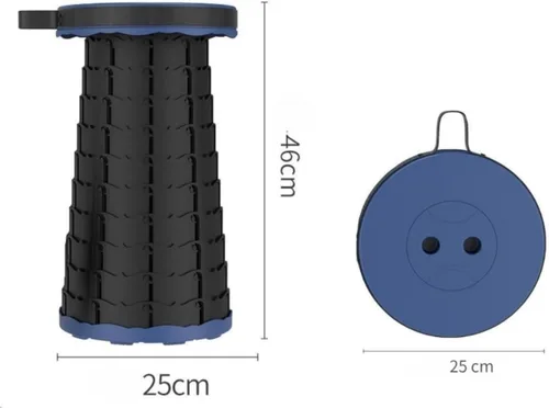 Vista 3 de Taburete plegable plegable portátil retráctil, plegable plegable telescópico plegable para adultos para pesca al aire libre, senderismo, jardinería
