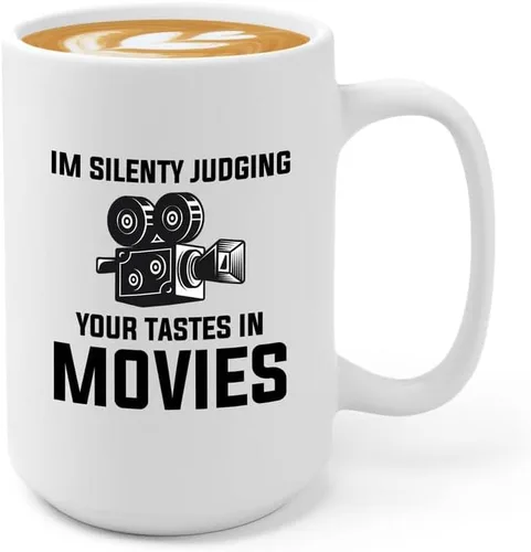 Vista 2 de Cineasta Taza de café 11oz Negra - Cineasta: Crítico de cine no remunerado - Cineasta Regalos Cámara Corte Director de Prop Guionista de cine