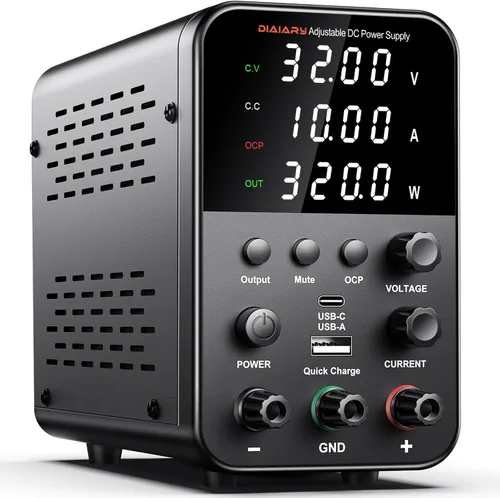 Vista 7 de Fuente de alimentación de CC variable, fuente de alimentación de banco de CC regulada de conmutación ajustable de 32 V 5 A con modo de carga