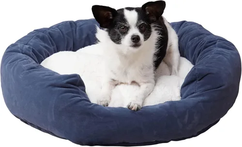 Vista 12 de Maddie Donut - Cama para perro con almohada central extraíble, color crema, pequeña (24 x 24 pulgadas)