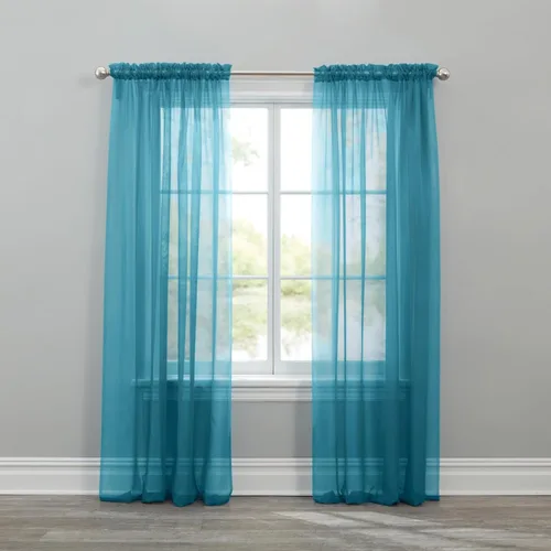 Vista 17 de BrylaneHome BH Studio - Paneles de gasa transparente con bolsillo para barra, juego de 2 a 120 pulgadas de ancho y 63 pulgadas de largo, hojas