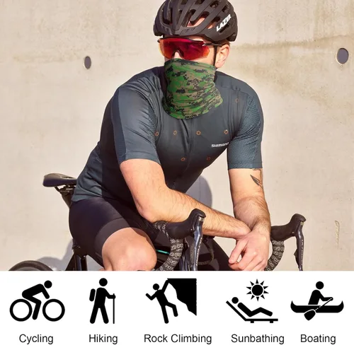 Vista 4 de 3 Pack Summer Neck Gaiter Ice Silk Cooling Sun UV Protection Face Cover Scarf Outdoor Headwear Balaclava for Men Women
