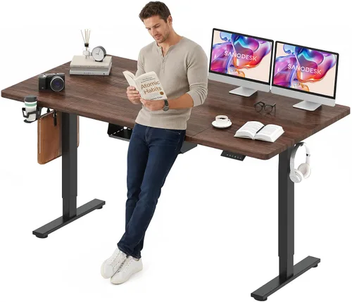 Vista 47 de SANODESK Escritorio Eléctrico de Pie de 40 x 24 pulgadas, Superficie de Una Pieza, Escritorio de Altura Ajustable con Controlador de 6 Botones Marco