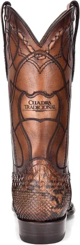 Vista 5 de Cuadra Botas occidentales para hombre en piel auténtica de pitón, Metálico