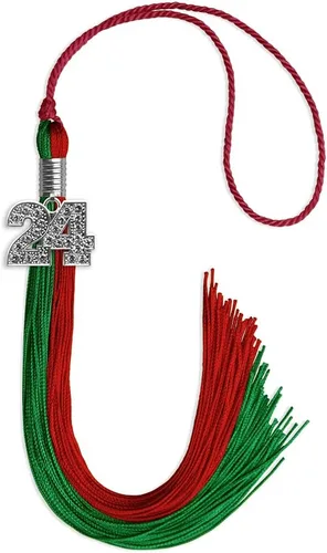 Vista 20 de Endea Graduation Borla de doble color con dije de plata brillante (negro/oro antiguo, 2025)
