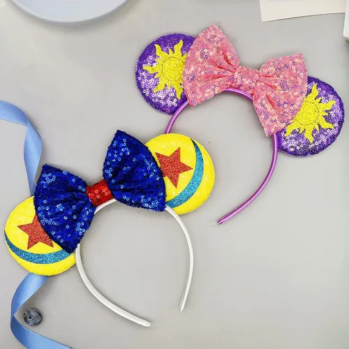 Vista 4 de TUTKIMUS Diademas de orejas de ratón para fiesta, decoración de princesa, cosplay, regalos de fiesta, regalo para mujeres y niñas