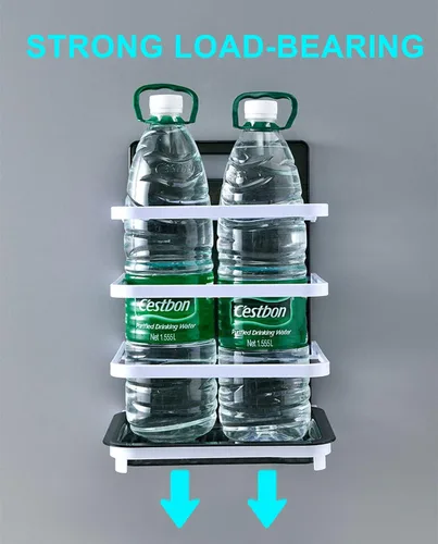 Vista 4 de Xicennego Organizador de ingredientes de cocina montado en la pared, 4 capas, sin BPA, juego de estantes plegables para cocina, organizador