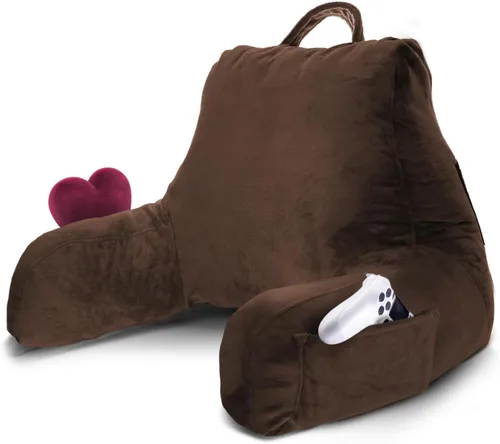 Vista 29 de Nestl Almohada de lectura para niños y adolescentes con espuma viscoelástica triturada, almohadas de respaldo para leer, ver y jugar, uso