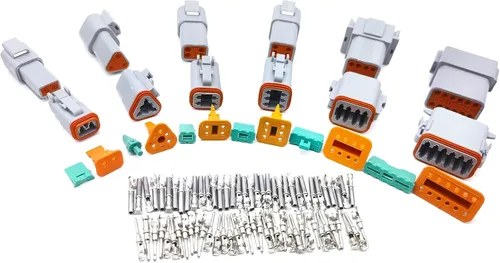 Vista 18 de 5 Sets 2Pin DT Conector kit impermeable sellado enchufe eléctrico carcasa Cable Dt Conector 22-16AWG DT04-2P DT06-2S (negro)