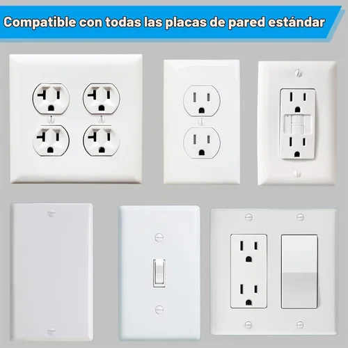 Vista 6 de Kit de 120 tornillos blancos para placas de pared, sujetadores de rosca #6-32 para cubiertas de tomacorrientes y placas de interruptores con 4