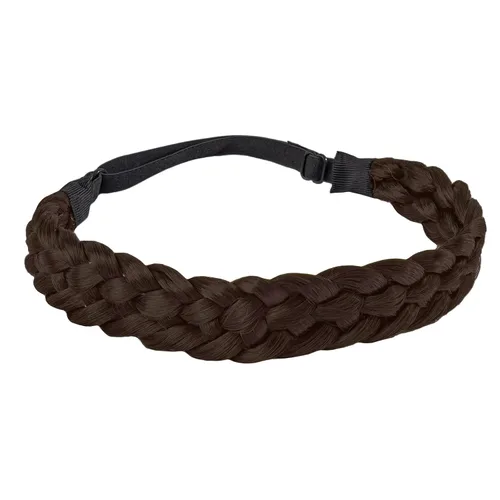 Vista 8 de Fumwase Diademas trenzadas de cabello sintético de 5 hebras, elásticas, clásicas, gruesas, anchas, trenzadas, trenzadas, banda trenzada, diadema