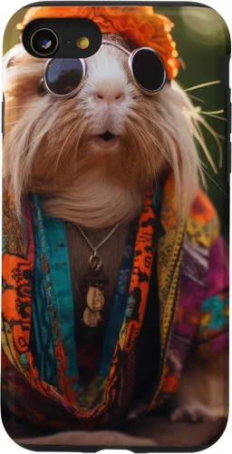 Vista 17 de iPhone 16 Boho Hippie Sunglasses Guinea Pig Case