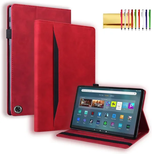 Vista 9 de Funda tipo folio para Amazon Fire Max 11 2023 (13ª generación), piel sintética, soporte multiángulo, carcasa trasera de poliuretano termoplástico