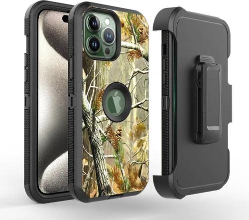 Vista 14 de 14 Pro Max - Funda protectora híbrida a prueba de golpes, diseño de doble capa, cubierta dura compatible con iPhone 14 Pro Max (negro y negro)