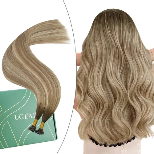 Vista 58 de Ugeat - Extensiones de cabello humano con microanillo, 14 pulgadas, extensiones de cabello Remy con microcuentas de 1 gm/hebra, 50 gms, extensiones