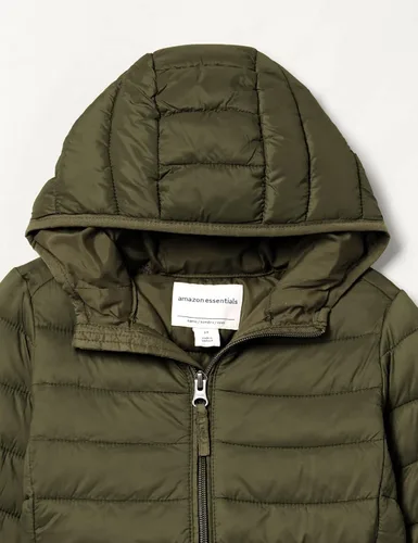 Vista 4 de Amazon Essentials Chaqueta acolchada con capucha ligera y resistente al agua para niños y niños pequeños, con aislamiento