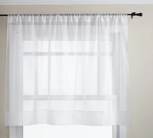 Vista 18 de Stylemaster Elegance Cenefa recta de gasa transparente, 60 x 14 pulgadas, color dorado