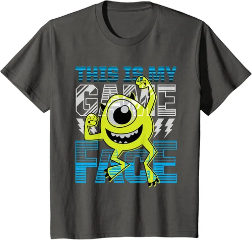 Vista 43 de Disney Pixar Monsters Inc. Mike Wazowski Game Face Camiseta Negro