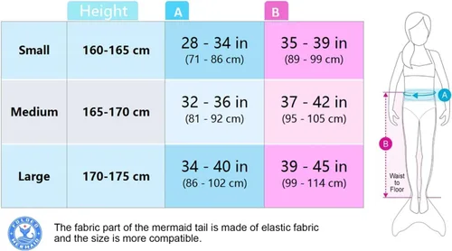 Vista 4 de Traje de baño de cola de sirena para nadar, traje de baño de sirena para adultos y adolescentes
