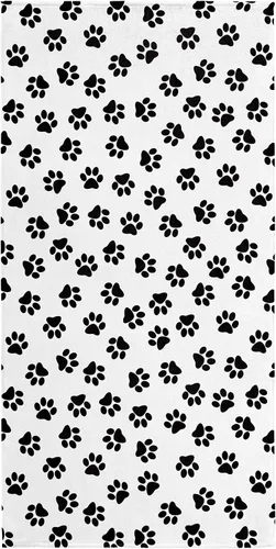 Vista 2 de Softerry 1000 Dogs Paw Printed Beach Towel 30 x 60 inches (Black White, 30" x 60")