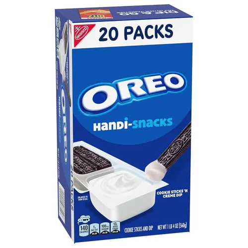 Vista 12 de Handi-Snacks OREO - Paquetes de bocadillos para salsa de galletas y creme, 20 paquetes de aperitivos