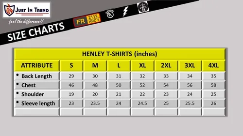 Vista 5 de Camisetas resistentes al fuego FR Henley