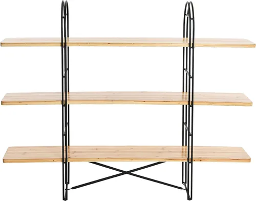 Vista 7 de Main + Mesa Estantería ajustable Eitri de madera y metal, abeto nórdico
