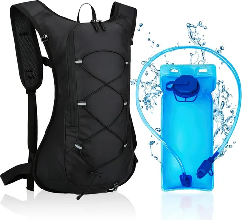 Vista 9 de Mochila de hidratación, mochila de ciclismo al aire libre, mochila de hidratación ligera con vejiga de hidratación de 70 onzas, mochila de agua