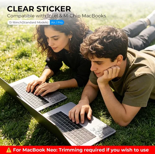 Vista 4 de Pegatina os Oficina (1pcs) MacBook Air Pro keyboard shortcuts cheat sheet sticker. Clear vinyl decal for computer laptop reference accessories