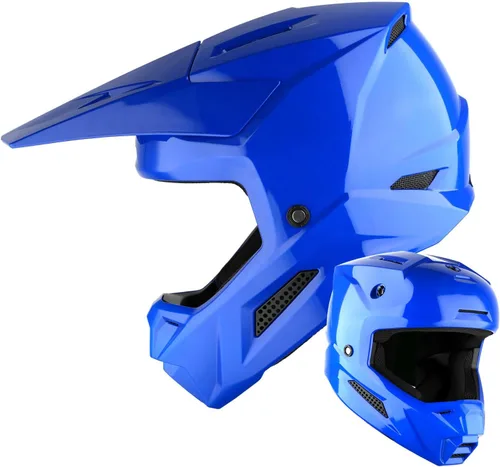Vista 10 de 1Storm - Casco de motocross para jóvenes, ATV, BMX, MX, motocicleta todoterreno, kart, adolescente, blanco brillante Blanco brillante juvenil