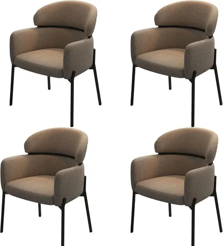 Vista 9 de Sillas de cocina de comedor con lino de algodón, juego de sillas de comedor con cojines, silla de sala de estar con almohadilla antideslizante