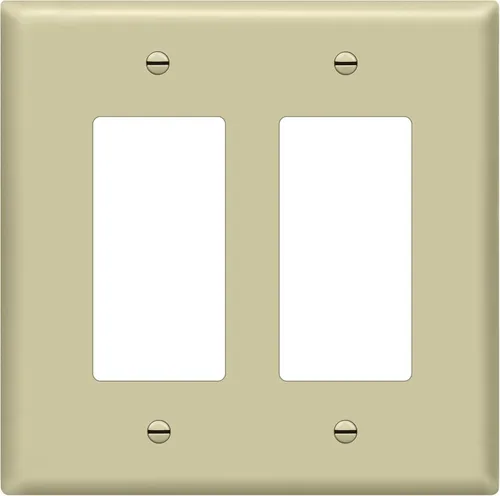 Vista 12 de ENERLITES - Cubierta decorativa de interruptor doble, placa de pared de dos salidas, 2 bandas de gran tamaño, 5.50 x 5.50 pulgadas, termoplástico