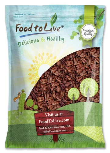 Vista 9 de Food to Live - Mitades de nueces tostadas secas con sal del Himalaya, 4 onzas - Nueces de pecana ligeramente saladas tostadas al horno, buena fuente