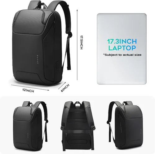Vista 3 de FUTURE AESTHEICS Mochila de portátil de negocios para hombres y mujeres, mochila de viaje inteligente de 15.6 pulgadas, resistente al agua, mochila