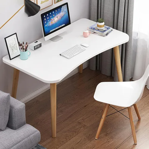Vista 5 de Escritorio de computadora de 27 pulgadas, diseño ergonómico moderno, escritorio de oficina, mesa de computadora, placa gruesa, escritorio