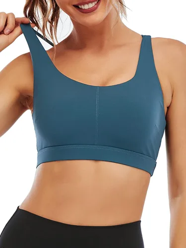Vista 3 de Running Girl - sujetador deportivo para mujer, con tirantes acolchados y espalda cruzada, para yoga, de soporte mediano y con copas extraíbles