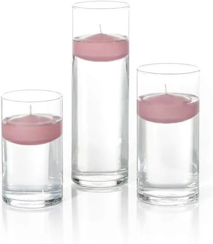 Vista 35 de yummi Juego de 18 velas flotantes y jarrones cilíndricos, color blanco