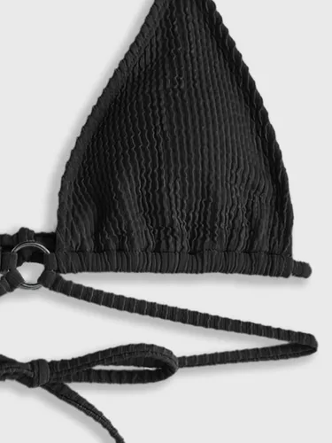 Vista 5 de OYOANGLE Top de bikini triangular para mujer, con lazo cruzado en la espalda