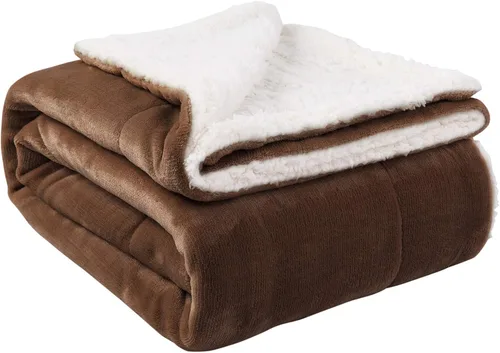 Vista 67 de NANPIPER - Manta de forro polar Sherpa, suave y esponjosa, mantas individuales para sofá, color negro, de 60x80 pulgadas