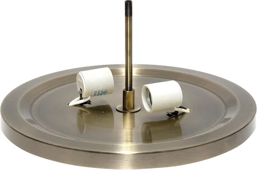 Vista 9 de Diseños elegantes FM1000-ABS Lámpara de techo de cristal en forma de elipse de 13 pulgadas moderna de metal con 2 luces en forma de cuenco
