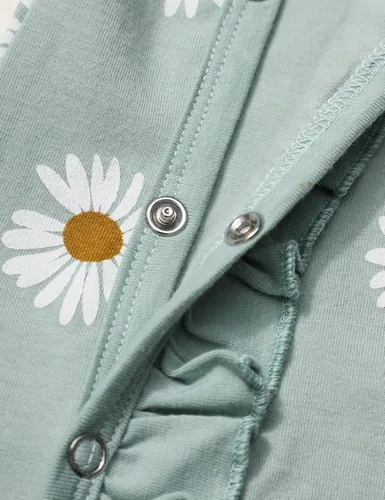 Vista 7 de Ropa de bebé recién nacida para niña, ropa de manga larga con volantes y diadema, ropa de bebé para niñas