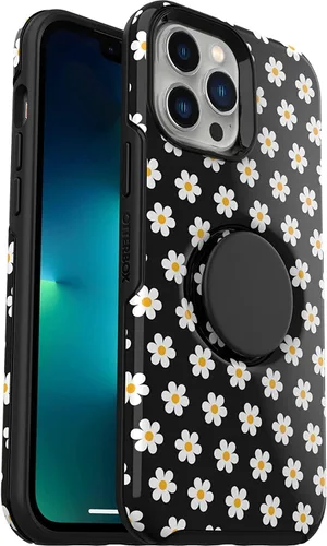Vista 3 de OtterBox Funda para iPhone 13 Pro Otter + Pop Symmetry Series - Aguas tranquilas (azul), PopSockets integrados PopGrip, delgada, apta para bolsillo