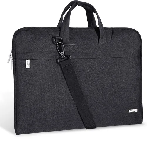 Vista 14 de Voova Bolsa para laptop de 13 14 pulgadas, funda impermeable para computadora con correas para el hombro y asa compatible con MacBook Air 13 Negro