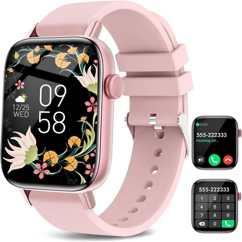 Vista 8 de Reloj inteligente para iPhone Android, rastreador de fitness de 1.9 pulgadas con (respuesta/hacer llamadas) IP 67 relojes digitales deportivos Negro