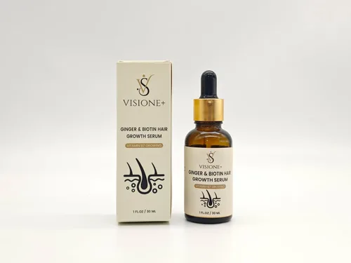 Vista 8 de VISIONE+ Ginger and Biotin - Suero para el crecimiento del cabello, 1 onza líquida (paquete de 1), beige