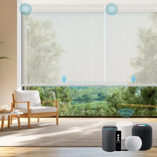 Vista 13 de SmartWings Persianas Enrollables Inteligentes Motorizadas con Filtro de Luz, Persianas Eléctricas con Control Remoto para Ventanas Compatibles