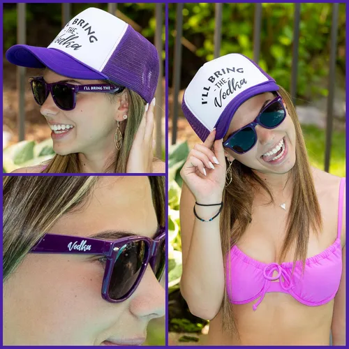 Vista 2 de Funky Junque Gorra de béisbol de malla para mujer, para despedida de soltera