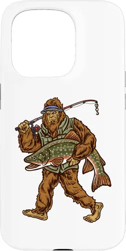 Vista 14 de iPhone 16 Brook Trout River Fishing Bigfoot Hunting Fishermen Case